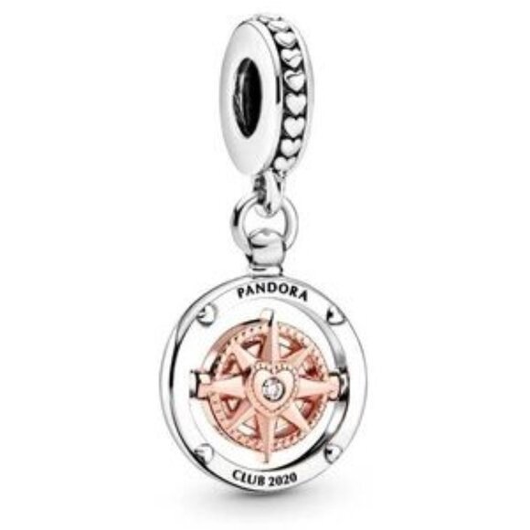Pandora New Authentic Pandora Club 2020 Compass Dangle Charm - Picture 1 of 3